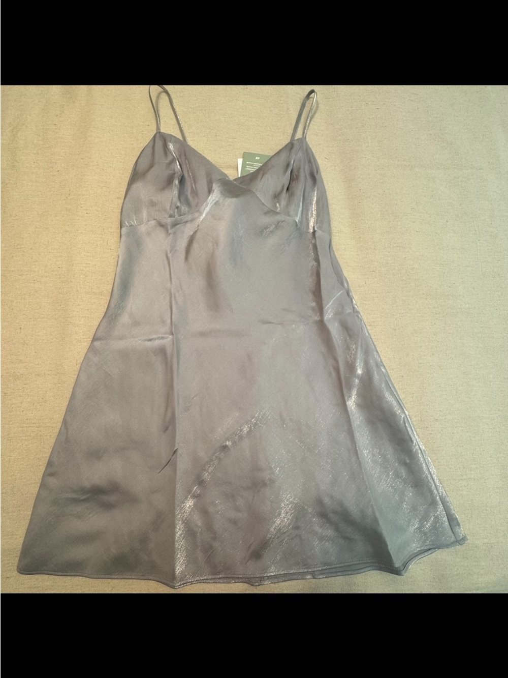 Satin Slip Dress in Shimmery Silver-Gray